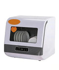 Genuine Kitchen Game Changer Portable Countertop Dishwasher Built For Apartments And Dorms Delivers Tough High Temp Cleanup With 360 Degree Rotating Spray Including Rack, showing plates inside.
