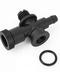 Angled front view of black plastic sand filter air relief valve assembly with O-ring