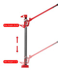 High Lift Recovery Jack 33 Inch 3.5 Ton Heavy Duty Off Road Farm Lifting Equipment with adjustable height range diagram.