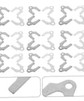 144 Piece Auto Body Panel Alignment Shims Kit With Precision U Shaped Slotted Shims For Sheet Metal Panels Weather Resistant Steel Ideal For Pro Shops And DIY Car Body Repair, steel shims laid out