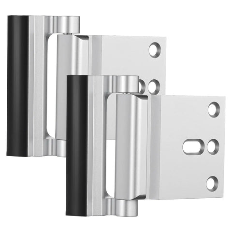 Kick Resistant Door Reinforcement Lock, 2 Pack Heavy Duty Security Strike Plate Withstands 800 Lbs, Rock Solid Aluminum Build.