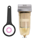 Fuel Tank Filter Assembly With Wrench For Gasoline And Diesel Water Separation, 30 Micron Filter, Up To 25 GPM, 150 PSI, 1 In NPT Top Cap