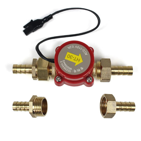 Water Flow Sensor Switch HT-30 for CO2 Laser Protection, AC 0-110V, G 3/4 Inch Thread, 12mm Caliber, with nozzles and shims
