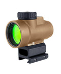 MRO SD 1x25 Green Dot Sight With Adjustable LED 2.0 MOA Green Dot Coyote Brown Anodized Full Co Witness Mount side view