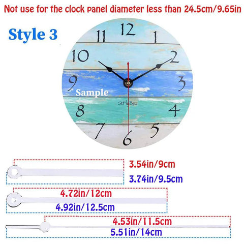 High Torque Non-Ticking Quartz Clock Movement Kit displaying style 3 dimensions