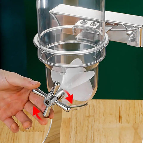 Close-up of No Fuss Count Controlled Cereal Dispenser And Nut Storage Container with smooth twist dial for easy dispensing.