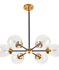 Sputnik Chandelier Dope Mid Century Pendant Light With Glass Globe Shades, ceiling mount fixture, 27.95 inch diameter