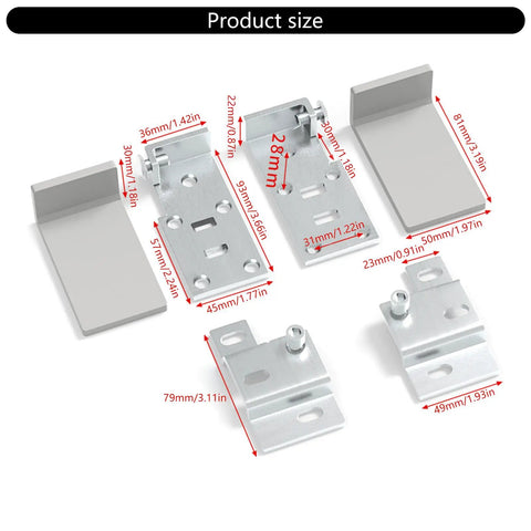 Beefy Heavy Duty L Bracket Carrier Plate For Wall Cabinets And Heavy Furniture Installation shown in various sizes and dimensions.