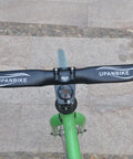 Aero Drop Bar Road Bike Handlebar 31.8mm Clamp 420mm Length AL7075 Aluminum, mounted on green bike for low air resistance.