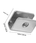 Heavy Duty Glass Shelf Clips Set For Shower Doors Mirrors Closets And Floating Shelves Stainless Steel Retainer Clips Tough As Nails Zinc Alloy Construction Easy Install Keeps Glass Secure And Protected, dimensions displayed