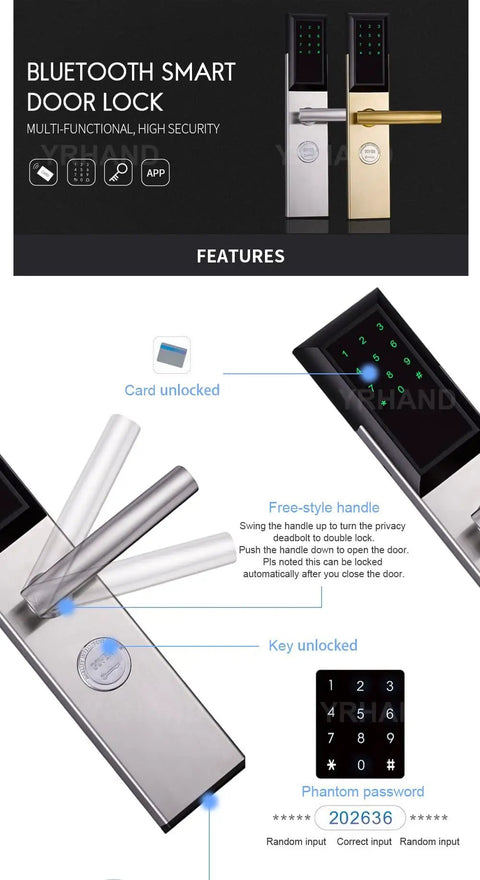 Top Notch Smart Keyless Door Lock With Foolproof Password Keypad And Slick Smartphone App Access Beast Mode in black and silver finish.