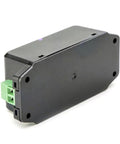 Workhorse 12 Volt 2.5 Amp 30 Watt Din Rail Power Supply with green terminal block in black casing for telecom and server use.