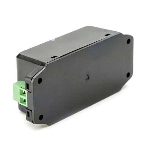 Workhorse 12 Volt 2.5 Amp 30 Watt Din Rail Power Supply with green terminal block in black casing for telecom and server use.