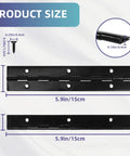 Premium Bulletproof Offset Piano Hinges Black 4 Pack Stainless Steel Continuous Cabinet Hardware With 25 Screws size dimensions 5.9in x 1.18in.