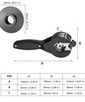 Ratcheting Tubing Cutter Tool for Single Hand Operation showing dimensions and cutting blade, alloy steel construction.