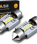 LED Festoon Bulbs 31mm 7065 6000K Xenon White CAN Bus Interior Dome Map Trunk Step Courtesy Lights Two Pack Bundle