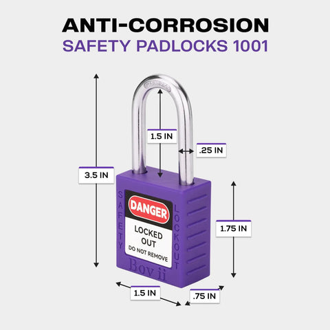 Lockout Tagout Locks Set With Two Purple Keyed Different Safety Padlocks Heavy Duty OSHA Compliant Brass Cylinders Two Keys Per Lock Four Total Keys For Industrial Safety Programs Workhorse Lock Bodies