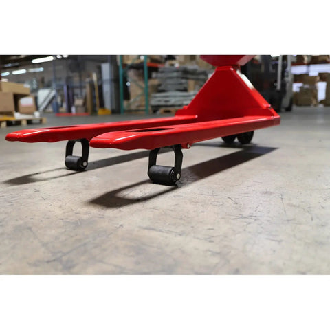 Heavy Duty Manual Pallet Jack Scale With Built In Printer And Stainless Steel Display Five Thousand Pound Capacity Dead On Accurate To One Pound For Shipping Logistics And The Daily Grind