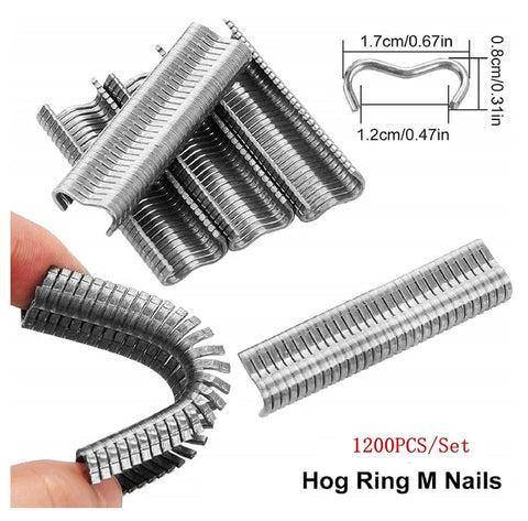 Nail Ring Pliers Kit With Stainless Snap Ring Pliers And 1200 Galvanized Nails For Hog Rings Fence Chicken Coop Poultry Wire Mesh