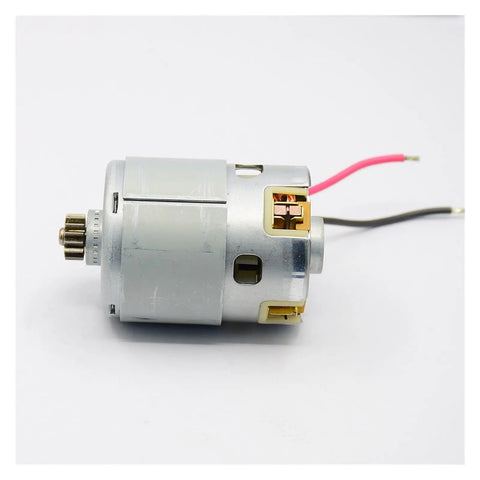 Heavy Duty Electric Starter Motor Assembly With 15 Tooth Pinion Gear, showing metal body and wires for 12 Volt 14 Volt 18 Volt tools.