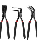 Three Piece Hand Seamer Sheet Metal Tool Set For Straight 45 Degree And 90 Degree Bends, durable pliers with sharp ground jaws.