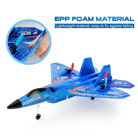 F22 Fighter RC Plane Ready To Fly With Gyro Stabilization For Beginners Kids Remote Control Airplane featuring durable EPP foam body