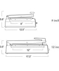 Diagram of 8 Inch 200mm Impulse Sealer 300W No Warm Up Required Manual Plastic Poly Bag Heat Sealing Machine dimensions