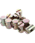 M6 Cross Dowel Barrel Nuts Set for Hidden Furniture Joints, 60 Pcs, shows slotted carbon steel with zinc plating hardware
