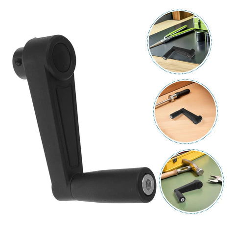 Lurrose Premium Plastic Crank Handle With 12Mm Hole Ergonomic Grip for easy use with machines and RV vents, durable black plastic design.