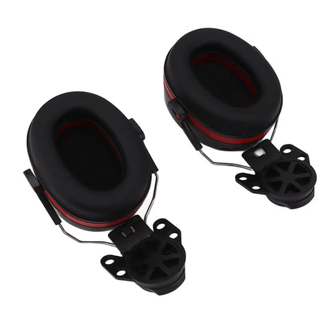 Heavy Duty Hard Hat Earmuffs With Plush Padded Cushions To Crush Loud Racket On The Job Site Adjustable Clips Fit Any Standard Construction Helmet Made From Tough ABS Plastic For All Day Grind.