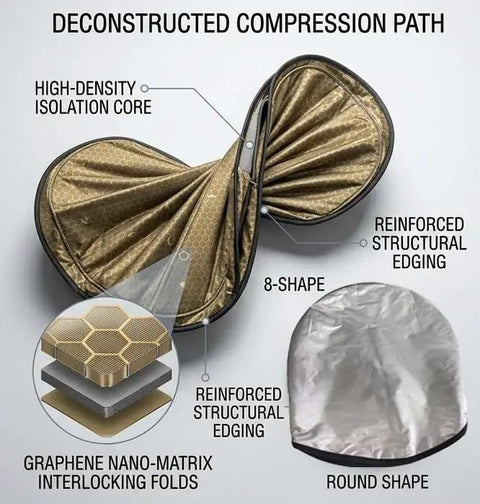 Deconstructed compression path of the Pre Size Custom Fit Windshield Sunshade For Chevrolet Silverado EV and BrightDrop Models 2022-2026.
