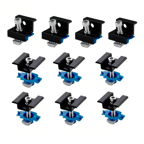 Heavy Duty Solar Panel Clamps Kit for One And Five Eighths Inch Strut Rails 10 Piece Aluminum Mounting Brackets set