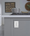 Radiant 1597TRUSBCCW 15 Amp GFCI Decorator Duplex Outlet With USB Type C Ports in kitchen setting