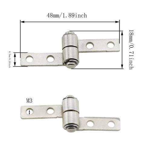 360 Degree Torque Friction Hinge Gear with left and right hinges and mounting screws for easy install on cabinets and doors.