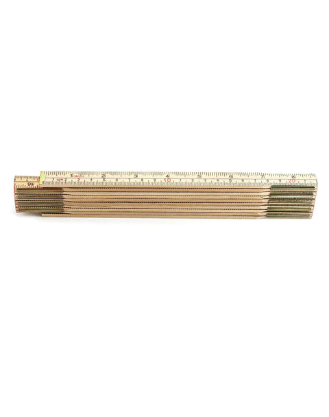 Two Pack Folding Wood Rule 6 Ft 6 In Ruler With US And Metric Measurements For Carpenters One Hand Operation No Ladder Needed