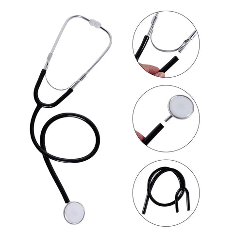 Unisex Scientist Doctor Costume Kit With White Lab Coat, Stethoscope, And Accessories For Halloween, close-up of stethoscope