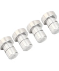 Four Piece Three Quarter Inch Stainless Steel Bench Dogs For Woodworking, Non Slip Flat Sided Stops with Anti Scratch Pads