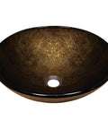 Foil Undertone Glass Vessel Sink With Bronze And Gold Inlays, Black And Gold Finish, Contemporary Bathroom Vanity Bowl.