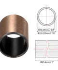 Top Shelf 3/4 Inch Sleeve Bearings And Plain Oilless Bushings 7/8 OD By 1 Inch Length 10 Piece Set Carbon Steel Bronze Build with detailed measurements.