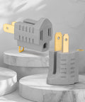 3 Pack Polarized 3 Prong To 2 Prong Grounding Adapter for Indoor Use 125V 15A wall plugs gray on marble display