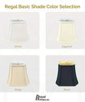 Square Cut Corner Bell Lamp Shade Two Pack In Black With Gold Lining 7.5 x 12 x 10.25 Silk Type Shantung Or Linen Fabric