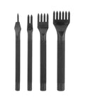 4mm Leather Lacing Stitching Chisels Kit 4 Pcs DIY Leather Hole Punch Tools Set for Handmade Crafting Includes 1 2 4 6 Tooth Prong Chisels
