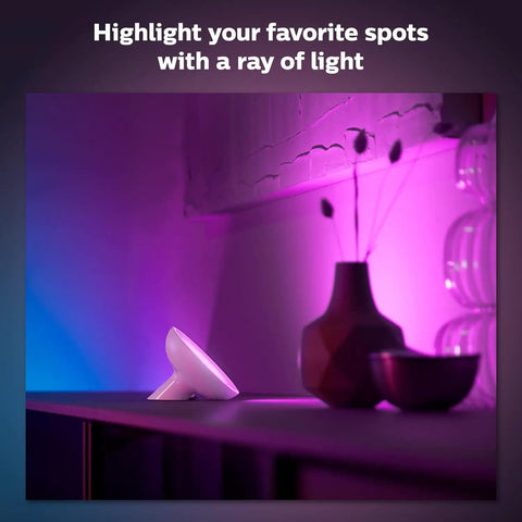 Smart Color Changing Table Lamp For Indirect Living Room Lighting Color Ambiance LED Control Via App And Voice With Alexa Google Assistant And HomeKit White Finish 1 Pack