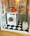 Straight Up Killer 1 12 Scale Miniature Electric Washer And Dryer Set Featuring Top Tier Mini Home Appliances, includes detergent bottles and basket.