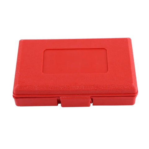 Red durable plastic case of 38 Piece Automatic Letter And Number Metal Stamping Kit For Leather And Plastic