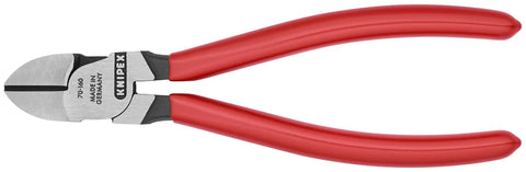 Heavy Duty Diagonal Cutters 6.25 Inch With Precision Cutting Edges For Soft And Hard Wire, shown with red handles and steel blades.
