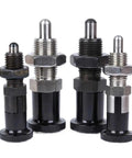 Pro Grade Locating Pin And Index Bolt Alignment Dowel Spring Plunger Mechanical Fixtures Heavy Equipment Precision Hardware in black and silver.