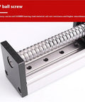 Single Axis Ball Screw Linear Stage Module Heavy Duty Plug And Play Electric Workbench Precision Lead Screw Motion Rig close-up of C7 ball screw metal components