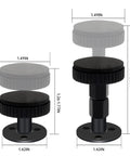Heavy Duty Headboard Stoppers 4 Pack Large Wall Bumpers dimensions detailed view showing size adjustments for beds and sofas.