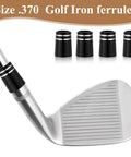 10 Pack.370 Golf Iron Ferrules With Double Silver Ring Black Finish For Taper Tip Shafts 0.370 ID 0.540 OD 0.750 Length Durable ABS Construction Precision Fit Premium Quality Golf Ferrules For Your Gear on golf club